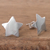Pendientes de botón de plata de ley - Pendientes de botón en forma de estrella de plata esterlina de Perú