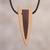 Wood pendant necklace, 'Modern Arrowhead' - Modern Reclaimed Ipe and Oreja de Leon Wood Pendant Necklace thumbail