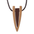 Wood pendant necklace, 'Modern Arrowhead' - Modern Reclaimed Ipe and Oreja de Leon Wood Pendant Necklace