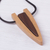 Wood pendant necklace, 'Modern Arrowhead' - Modern Reclaimed Ipe and Oreja de Leon Wood Pendant Necklace (image 2b) thumbail