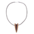 Wood pendant necklace, 'Modern Arrowhead' - Modern Reclaimed Ipe and Oreja de Leon Wood Pendant Necklace (image 2c) thumbail