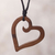 Wood pendant necklace, 'The Beat of Nature's Heart' - Peruvian Reclaimed Wood Pendant Necklace with Heart Shape