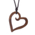 Wood pendant necklace, 'The Beat of Nature's Heart' - Peruvian Reclaimed Wood Pendant Necklace with Heart Shape