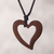 Wood pendant necklace, 'Natural Vibration' - Peruvian Handmade Heart Pendant Necklace with Reclaimed Wood thumbail