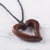 Wood pendant necklace, 'Natural Vibration' - Peruvian Handmade Heart Pendant Necklace with Reclaimed Wood (image 2b) thumbail