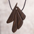 Wood pendant necklace, 'Autumn Daydream' - Peruvian Modern Pendant and Cord Necklace with Recycled Wood thumbail