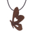 Wood pendant necklace, 'Free to Fly' - Butterfly Pendant Necklace with Recycled Wood from Peru
