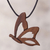 Wood pendant necklace, 'Natural Rebirth' - Peruvian Wood Pendant Necklace with Butterfly Motif thumbail