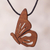 Wood pendant necklace, 'Earthy Butterfly' - Hualtaco Wood Butterfly Pendant Necklace from Peru thumbail
