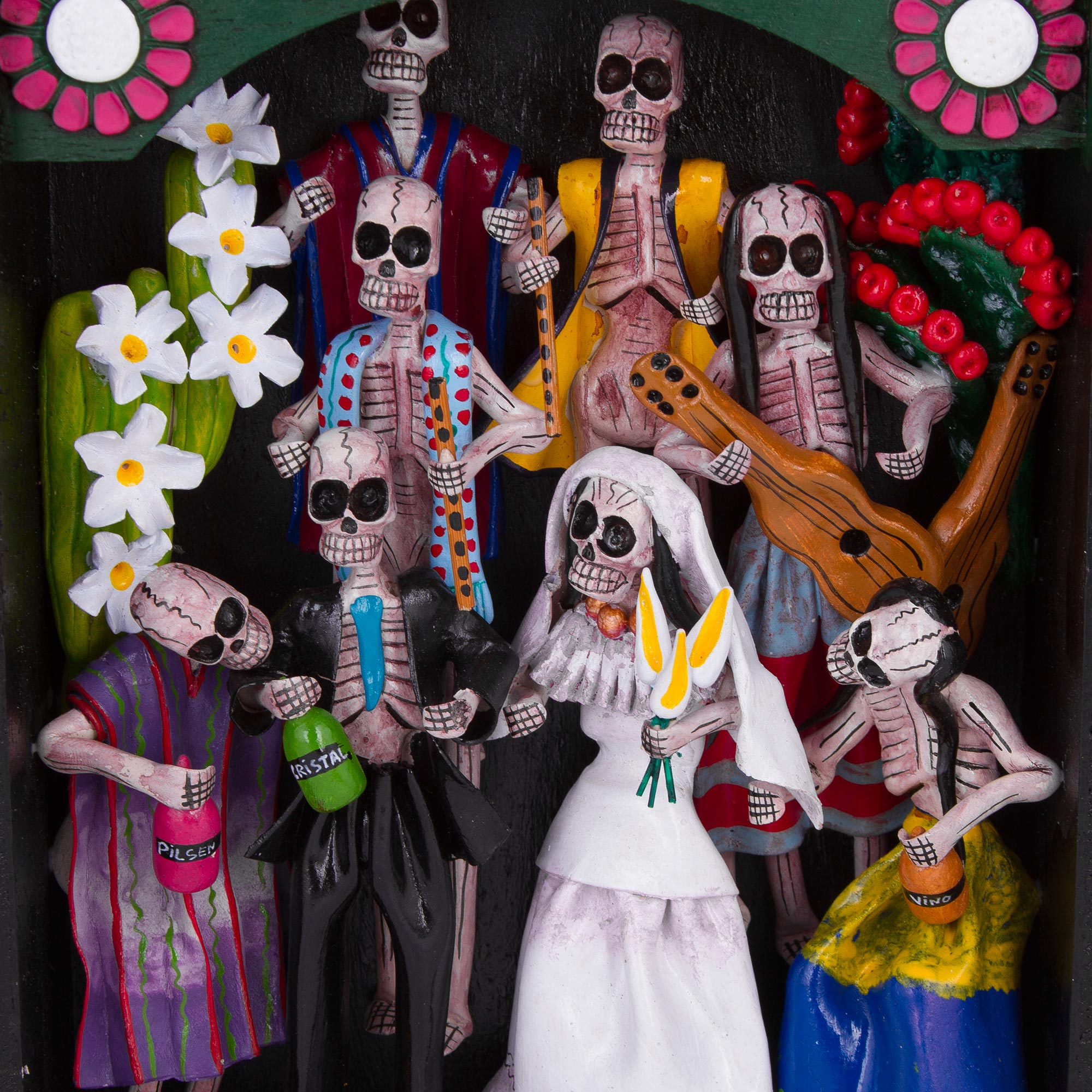 Hand-Painted Day of the Dead Ceramic Retablo from Peru - Party in the ...