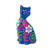 estatuilla de cerámica - Figura de gato de cerámica floral artesanal peruana en azul