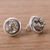 Pyrite button earrings, 'Circular Treasures' - Circular Pyrite Button Earrings from Peru