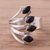 Onyx multi-stone ring, 'Radiant Leaves' - Onyx Multi-Stone Cocktail Ring from Peru