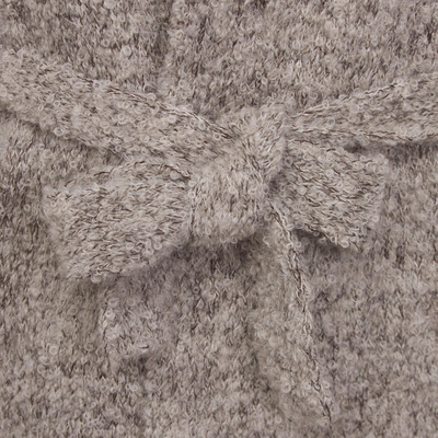 Pulloverjacke aus Alpaka-Mischung - Hellbraune Langarm-Pulloverjacke mit Knöpfen aus Alpakamischung