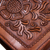 honda de cuero - Bolso bandolera de cuero marrón con motivo floral colonial de Perú