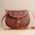 Leather sling, 'Fairy Dance' - Handcrafted Colonial Leather Sling Handbag from Peru