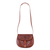 Leather sling, 'Paradise of Flowers' - Handcrafted Adjustable Leather Sling Handbag from Peru