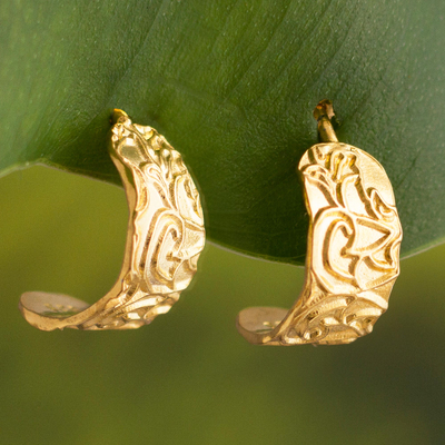 Gold plated sterling silver half-hoop earrings, Sidereal Beauty