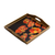Reverse painted glass tray, 'Gleaming Poppies on Black' - Reverse Painted Glass Tray With Poppy Motifs on Black thumbail