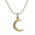 Gold plated sterling silver pendant necklace, 'Crescent Twinkle' - Gold Plated Sterling Silver Crescent Moon Necklace from Peru thumbail