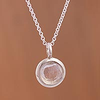 Quartz pendant necklace, 'Circular Treasure' - Circular Quartz Pendant Necklace from Peru