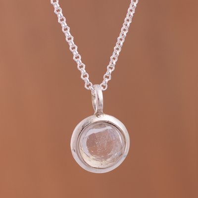 Quartz pendant necklace, Circular Treasure