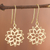 Gold plated sterling silver dangle earrings, 'Snowflake Flowers' - Floral Gold Plated Sterling Silver Dangle Earrings from Peru