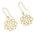 Gold plated sterling silver dangle earrings, 'Snowflake Flowers' - Floral Gold Plated Sterling Silver Dangle Earrings from Peru