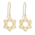 Gold plated sterling silver dangle earrings, 'Floral Corona' - Flower-Shaped Gold Plated Sterling Silver Earrings from Peru