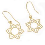Gold plated sterling silver dangle earrings, 'Floral Corona' - Flower-Shaped Gold Plated Sterling Silver Earrings from Peru