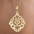 Gold plated sterling silver pendant necklace, 'Floral Rhombus' - Gold Plated Sterling Silver Openwork Pendant Necklace (image 2) thumbail