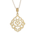 Gold plated sterling silver pendant necklace, 'Floral Rhombus' - Gold Plated Sterling Silver Openwork Pendant Necklace thumbail
