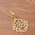 Gold plated sterling silver pendant necklace, 'Floral Rhombus' - Gold Plated Sterling Silver Openwork Pendant Necklace (image 2b) thumbail