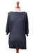 Cotton blend pullover, 'Open Elegance in Azure' - Knit Cotton Blend Pullover in Azure from Peru (image 2a) thumbail