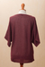 Cotton blend pullover, 'Open Elegance in Wine' - Knit Cotton Blend Pullover in Wine from Peru (image 2c) thumbail