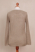 Cotton blend sweater, 'Taupe Lines' - Cotton Blend Sweater in Taupe with Line Patterns from Peru (image 2d) thumbail