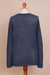 Cotton blend sweater, 'Azure Lines' - Cotton Blend Sweater in Azure with Line Patterns from Peru (image 2c) thumbail