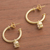 Gold plated sterling silver dangle earrings, 'Royal Hoops in White' - Gold Plated Sterling Silver Dangle Earrings in White (image 2b) thumbail