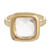 Gold plated quartz single stone ring, 'Beautiful Soul' - Square Gold Plated Sodalite Single Stone Ring from Peru thumbail