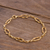 Gold plated sterling silver link bracelet, 'Intertwined Links' - 18k Gold Plated Silver Link Bracelet from Peru (image 2b) thumbail