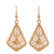 Gold-plated filigree dangle earrings, 'Royal Scroll in Gold' - Gold-Plated Sterling Silver Filigree Kite Dangle Earrings (image 2a) thumbail