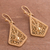 Gold-plated filigree dangle earrings, 'Royal Scroll in Gold' - Gold-Plated Sterling Silver Filigree Kite Dangle Earrings (image 2b) thumbail