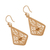 Gold-plated filigree dangle earrings, 'Royal Scroll in Gold' - Gold-Plated Sterling Silver Filigree Kite Dangle Earrings