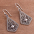 Sterling silver filigree dangle earrings, 'Royal Scroll in Antique' - Oxidized Sterling Silver Filigree Kite Dangle Earrings (image 2b) thumbail