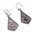 Sterling silver filigree dangle earrings, 'Royal Scroll in Antique' - Oxidized Sterling Silver Filigree Kite Dangle Earrings (image 2d) thumbail