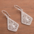 Sterling silver filigree dangle earrings, 'Gleaming Royal Scroll' - Gleaming Sterling Silver Filigree Kite Dangle Earrings (image 2b) thumbail