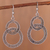 Sterling silver filigree dangle earrings, 'Looped in Antique' - Oxidized Sterling Silver Filigree Circles Dangle Earrings (image 2) thumbail