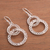 Sterling silver filigree dangle earrings, 'Gleaming Loops' - Gleaming Sterling Silver Filigree Circles Dangle Earrings (image 2b) thumbail