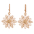 Gold plated sterling silver filigree dangle earrings, 'Starburst Flower in Gold' - Gold Plated Sterling Silver Filigree Flower Dangle Earrings thumbail
