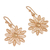 Gold plated sterling silver filigree dangle earrings, 'Starburst Flower in Gold' - Gold Plated Sterling Silver Filigree Flower Dangle Earrings (image 2c) thumbail